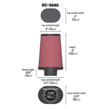 Load image into Gallery viewer, K &amp; N AIR FILTER REP A-CHGR CH RC-3680