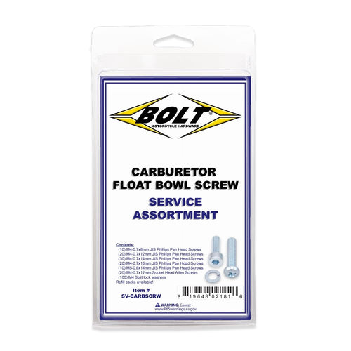 Bolt Mc Hardware MC Hardware SV-CARBSCRW Carburetor Float Bowl Screw Service Assortment Kit