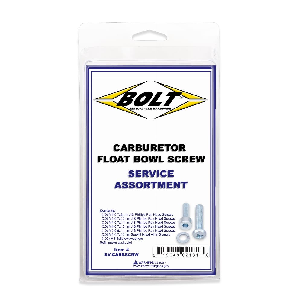 Bolt Mc Hardware MC Hardware SV-CARBSCRW Carburetor Float Bowl Screw Service Assortment Kit