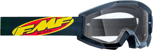 FMF Racing PowerCore Core Youth Goggles OSFM Black/Clear Lens