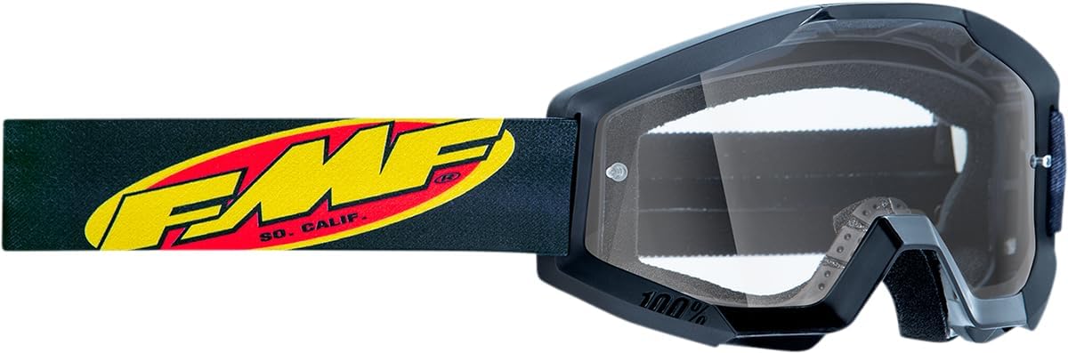 FMF Racing PowerCore Core Youth Goggles OSFM Black/Clear Lens