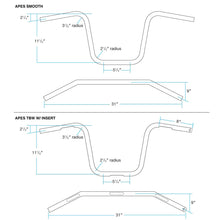 Load image into Gallery viewer, Biltwell | Apes Handlebar | Chrome | TBW with Insert | 1&quot; | Compatible With Cable Operated Throttles and Harley&#39;s Throttle-By-Wire Control Module