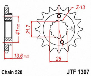 JT SPROCKETS SPROCKET, C/S HON 14T JTF1307.14