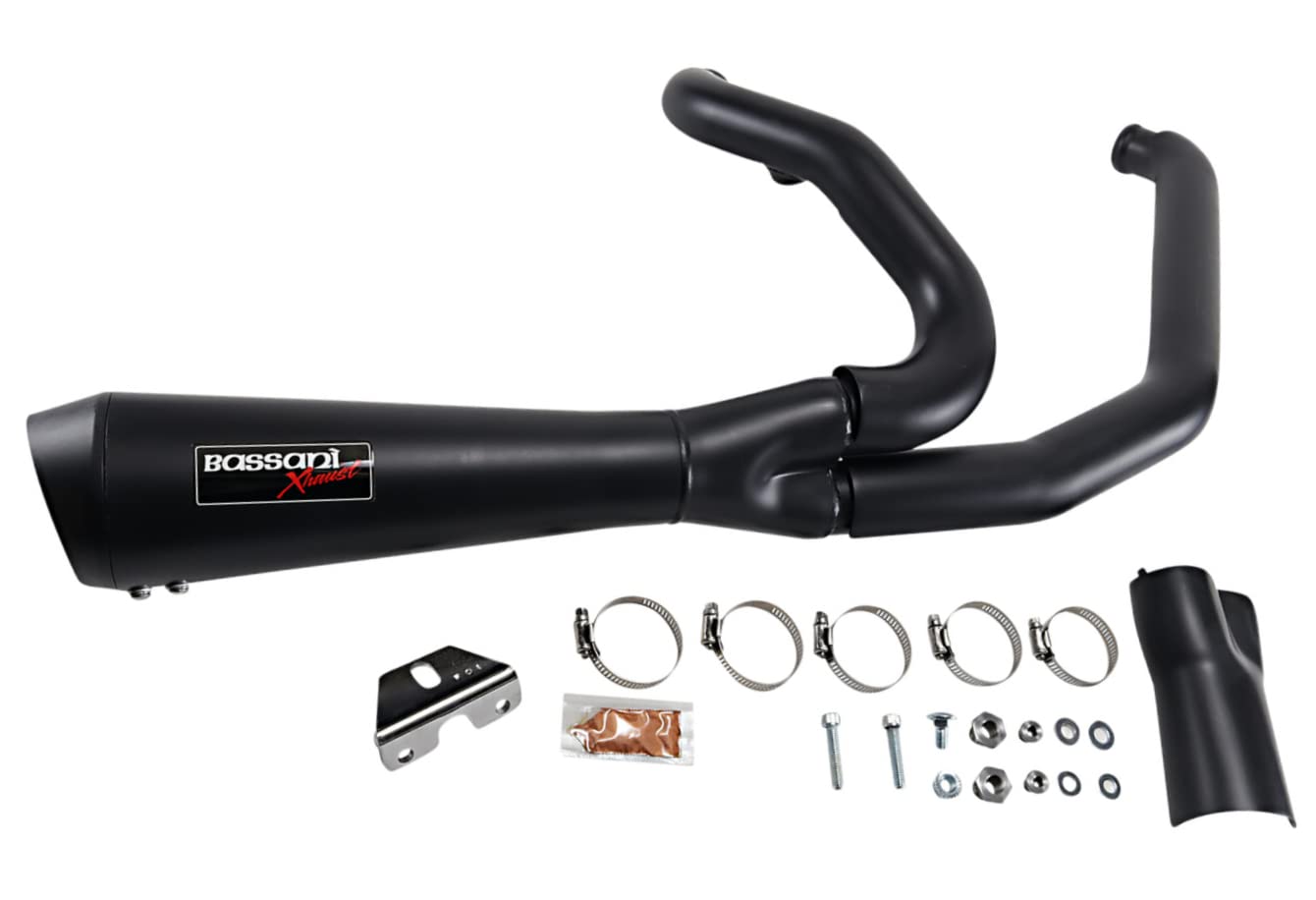 BASSANI XHAUST 17-UP FL EXHAUST 2:1 SHORT MEGA BLK 1F42RB
