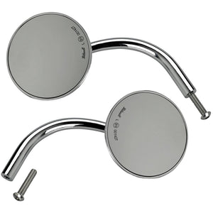 Biltwell | Style: CE Utility Mirror | Application: Perch Mount for HD | Quantity: Pair | Shape: Round | Color: Chrome