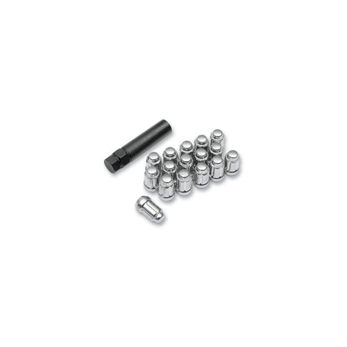 ITP Splined Lug Nut Set (Chrome / 12x1.25mm / Tapered with Key) Compatible with 15-18 Kawasaki MULEPROFXT