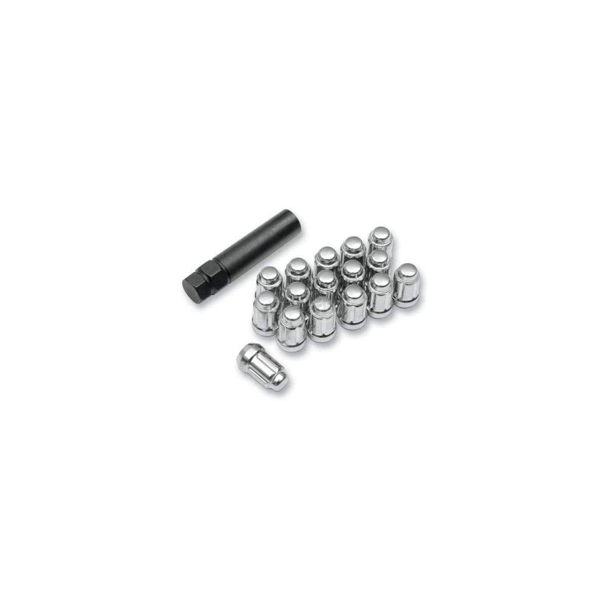 ITP Splined Lug Nut Set (Chrome / 12x1.25mm / Tapered with Key) Compatible with 15-18 Kawasaki MULEPROFXT