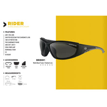 Load image into Gallery viewer, BOBSTER BOBSTER RIDER SUNGLASS BLK MATTE ANTIFOG SMOKED BRID001