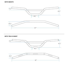 Load image into Gallery viewer, Biltwell | Moto Bar Motorcycle Handlebar | Black Electroplate Finish | 1&quot; OD | TBW with Insert Compatible with Cable Operated Throttles and Harley&#39;s Throttle-By-Wire Control Module