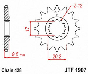JT SPROCKETS SPROCKET KTM80/105 14T JTF1907.14