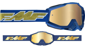 FMF PowerBomb Goggles OSFM Rocket Blue/Navy/Gold Mirror Lens