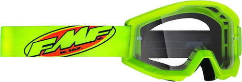 FMF Racing PowerCore Core Youth Goggles Yellow/Clear Lens OSFM Green Yellow/Clear Lens