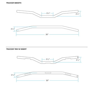 Biltwell | Tracker Handlebar | Chrome Plated Finish | TBW with Insert | 1" | Compatible With Cable Operated Throttles and Harley's Throttle-By-Wire Control Module
