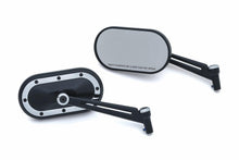 Load image into Gallery viewer, Kuryakyn 1766 Motorcycle Handlebar Accessory: Heavy Industry Rear View Side Mirrors, Satin Black with Chrome Accents, 1 Pair