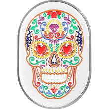 Load image into Gallery viewer, FIGURATI DESIGNS BACK FENDER COVER SILVER WITH SUGAR SKULL-LEFT FD30-AC-SS-LT