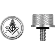 Load image into Gallery viewer, FIGURATI DESIGNS SEAT SCREW SILVER WITH 3M MASONIC EMBLEM INSERT FD42-SEAT_SCREW-SS