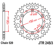 Load image into Gallery viewer, JT Steel Rear Sprocket JTR245/3.47 47T Fits Yamaha FZ6R XR600 ++ - Like New