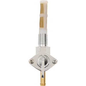 Drag Specialties Chrome 1/4" NPT Petcock Fuel Valve w/filter Straight Outlet