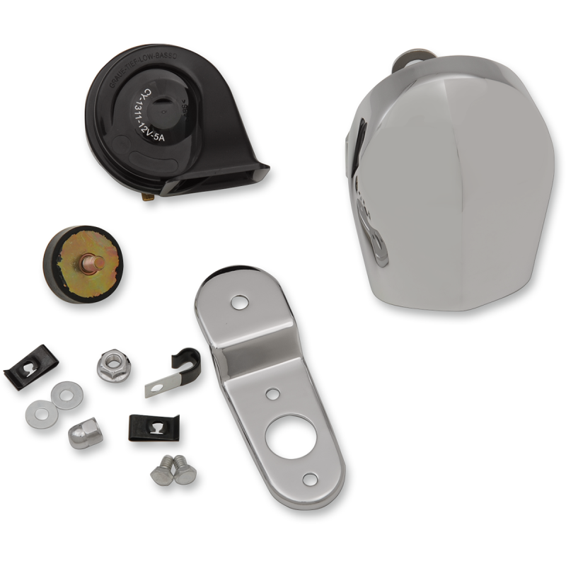 Drag Specialties Chrome Electric Horn Kit for Harley 91+ Big Twin XL | 2107-0245