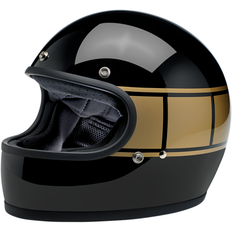 DISPLAY Biltwell Gringo Helmet ECE Holeshot Black/Gold Strobe XS | 1002-527-101