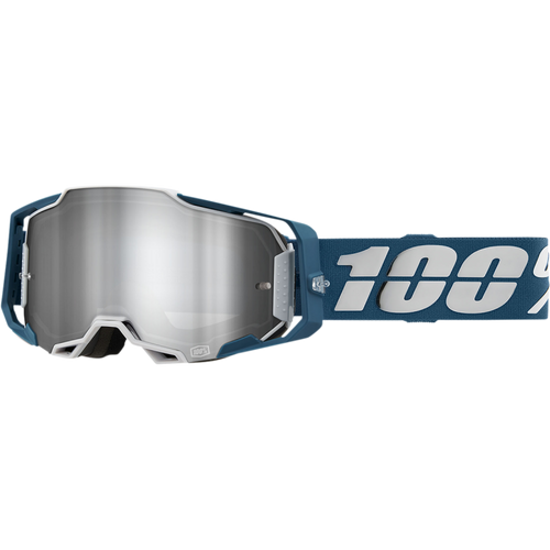 100 Percent Armega Goggles Albar w/Flash Silver Lens  100% MX Motorcycle