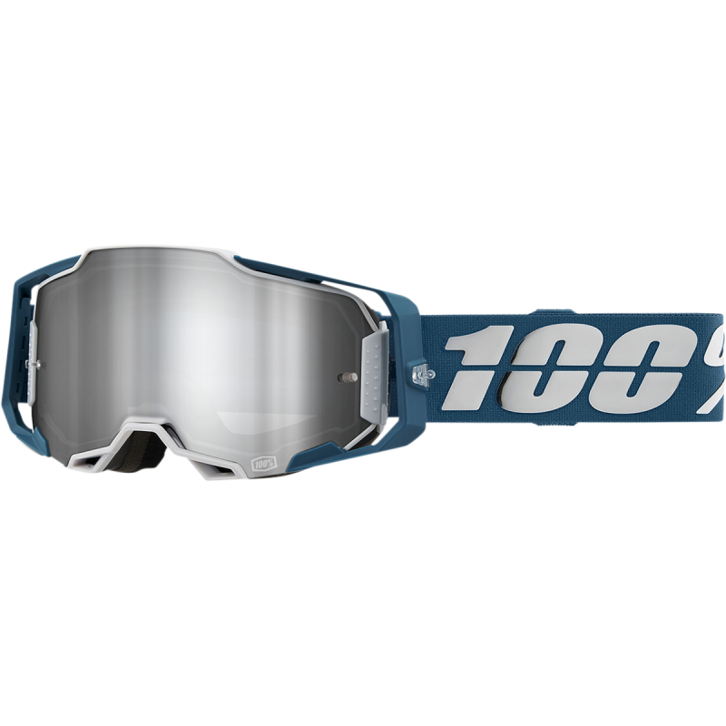 100 Percent Armega Goggles Albar w/Flash Silver Lens  100% MX Motorcycle