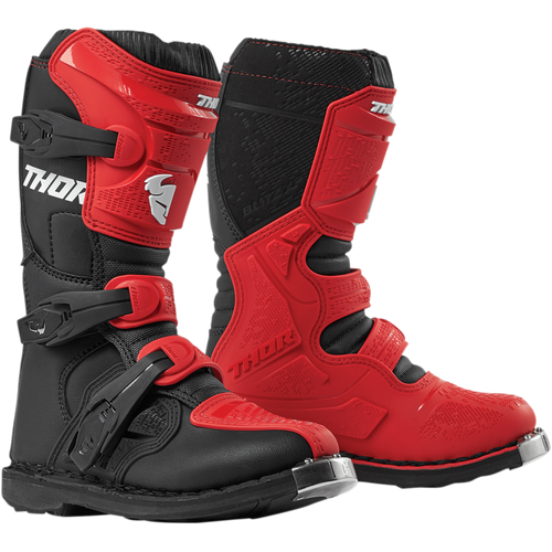 Thor Youth Blitz XP Motocross Boots MX Moto Kids Child - 2022 Black Red size Y5