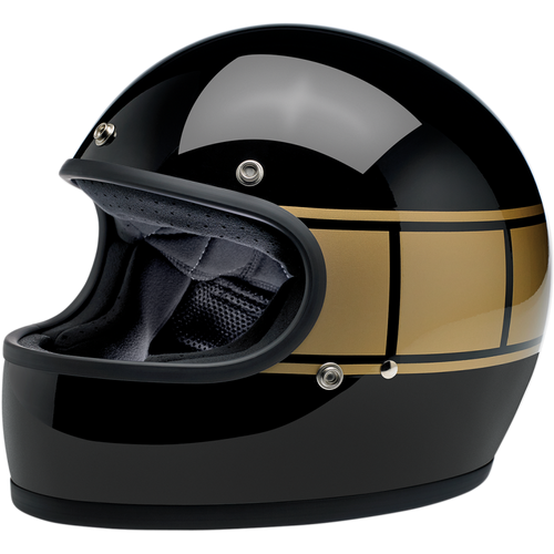 DISPLAY Biltwell Gringo Helmet ECE Holeshot Black/Gold Strobe XS | 1002-527-101