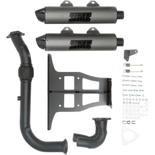 Load image into Gallery viewer, HMF Performance Dual Turbo Back Blackout wEuro Cap Exhaust Can Am Maverick X3 17