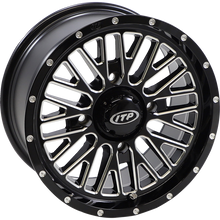 Load image into Gallery viewer, ITP MOMENTUM 14x7 4/137 5+2 (+30mm) GLOSS BLACK MACHINED 1422735731B