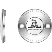 Load image into Gallery viewer, FIGURATI DESIGNS TIMING COVER SILVER WITH DON'T TREAD ON ME, 2-HOLE FD40-TC-2H-SS