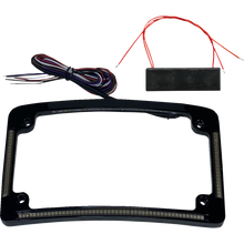 Load image into Gallery viewer, CUSTOM DYNAMICS FRAME LIC W/ RED LED BLK TF08-B