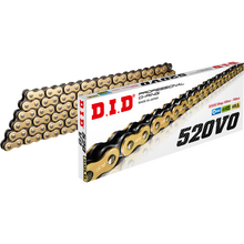 Load image into Gallery viewer, DID 520VO Pro V Series Gold/Black O-Ring Chain 100 Links (520VOG100FB)