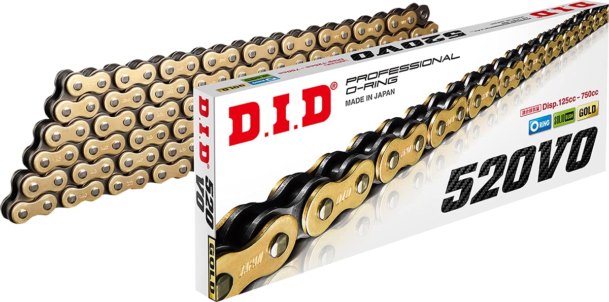 DID 520VO Pro V Series Gold/Black O-Ring Chain 100 Links (520VOG100FB)