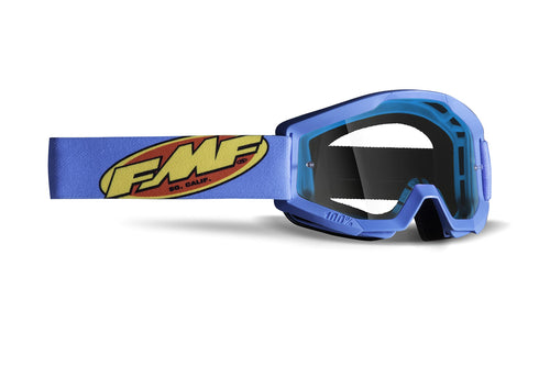 FMF PowerCore Core Youth MX Offroad Goggles Cyan w/Clear Lens