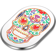 Load image into Gallery viewer, FIGURATI DESIGNS BACK FENDER COVER SILVER WITH SUGAR SKULL-LEFT FD30-AC-SS-LT