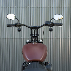 Biltwell | Tracker Mid Handlebar | Black Electroplate | TBW with Insert | 1" | Compatible With Cable Operated Throttles and Harley's Throttle-By-Wire Control Module