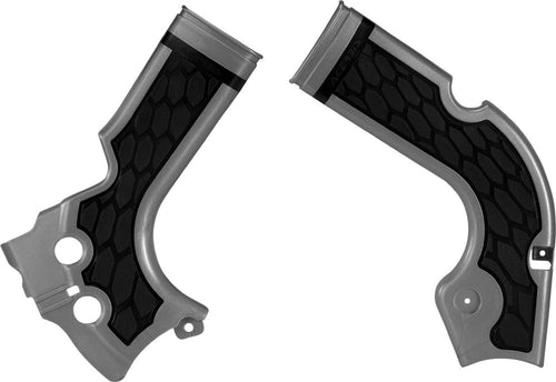 Acerbis - 09-18 Kawasaki KX450F Frame Guard X Grip - Silver/Black (2374271015)