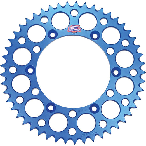 Renthal - 02-23 Yamaha YZ 125/ YZ 250/F/X/ YZ450F Rear Grooved Sprocket - Blue 520-49P Teeth (150U-520-49GBBU)