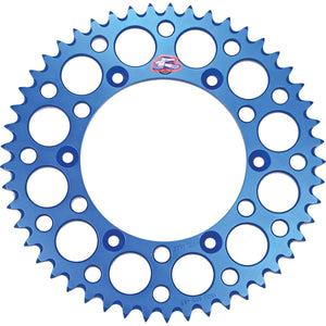 Renthal - 02-23 Yamaha YZ 125/ YZ 250/F/X/ YZ450F Rear Grooved Sprocket - Blue 520-49P Teeth (150U-520-49GBBU)