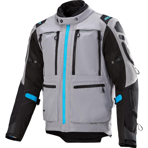 Alpinestars Ardent 3In1 Adventure Touring Men's Street Motorcycle Jackets, Grey Black/Light Blue, Medium