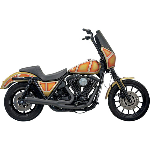 Bassani Road Rage 2-Into-1 Exhaust Short Black Fits 1999 Harley FXR 2