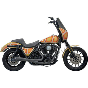 Bassani Road Rage 2-Into-1 Exhaust Short Black Fits 1999 Harley FXR 2