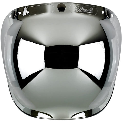 Biltwell Bubble Shield Chrome Mirror - Anti-fog, Scratch Resistant, UV/A UV/B Resistant
