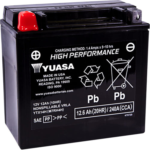 YUASA YTX14H  HI-PERF FACTORY ACTIVATED YUAM7RH4H