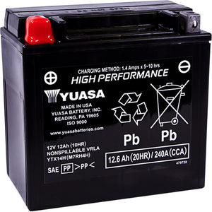 YUASA YTX14H  HI-PERF FACTORY ACTIVATED YUAM7RH4H