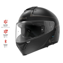 Load image into Gallery viewer, Sena Impulse DOT Flip Up Modular Bluetooth Helmet w/Sound by Harman Kardon Dual Visor Helmet with Integrated Mesh Intercom System / MP3 / Voice Dial (Matte Black, Small)