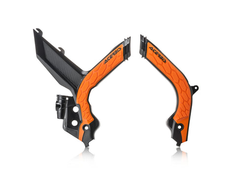 Acerbis - 19-22 KTM 125-450 SX/SX-F/XC-F/XC Frame Guards- X-Grip - Black/16 Orange (2733445229)