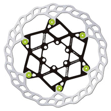 Load image into Gallery viewer, GALFER 203mm ,2mm BICYCLE FLOATING ROTOR W/GREEN BUTTONS DB014FLWG