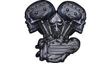 Load image into Gallery viewer, LETHAL THREAT Metal and Mayhem V-Twin Skull Embroidered Patch - Large LT30247
